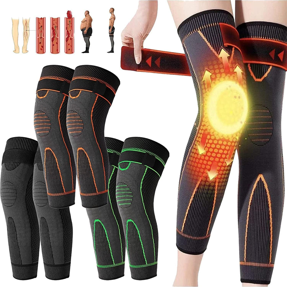1 Pair High Quality Adjustable Self-Heating Knee Pads
